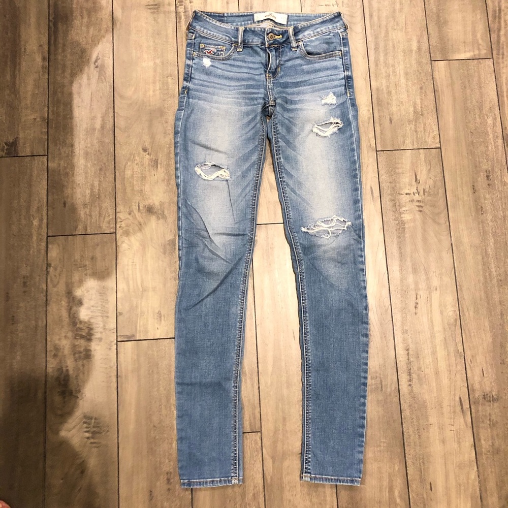 Hollister distressed light wash denim